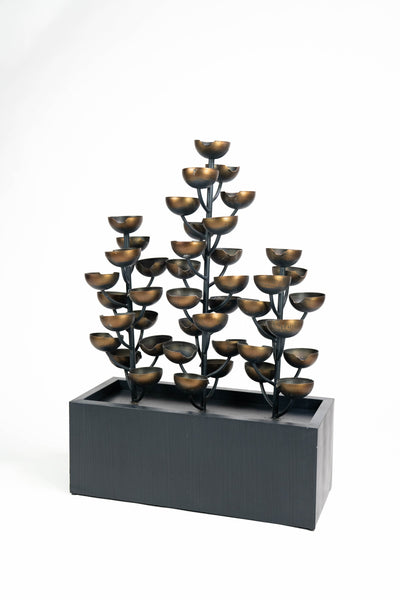 79530-C - Multi Level Zinc Metal Tri-Stacked Cups Fountain Hi-Line Gift Ltd.