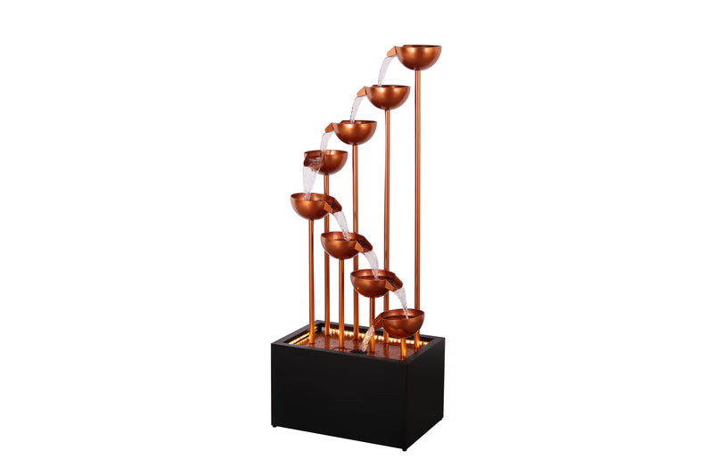 79530-E - Zinc Metal 8 Cups Fountain with LED Lights Hi-Line Gift Ltd.