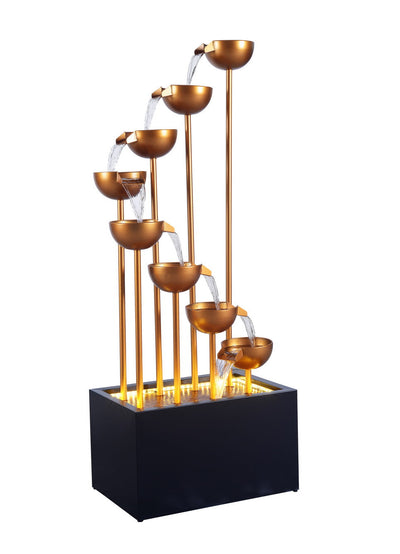 79530-E - Zinc Metal 8 Cups Fountain with LED Lights Hi-Line Gift Ltd.