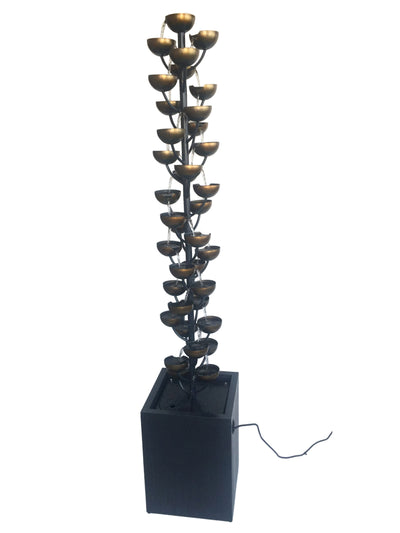 Tall Multi Level Zinc Metal Stacked Cups Fountain HI-LINE GIFT LTD.