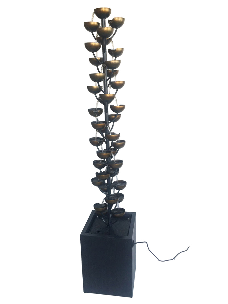 Tall Multi Level Zinc Metal Stacked Cups Fountain HI-LINE GIFT LTD.