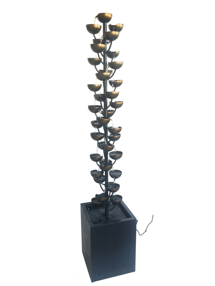 Tall Multi Level Zinc Metal Stacked Cups Fountain HI-LINE GIFT LTD.