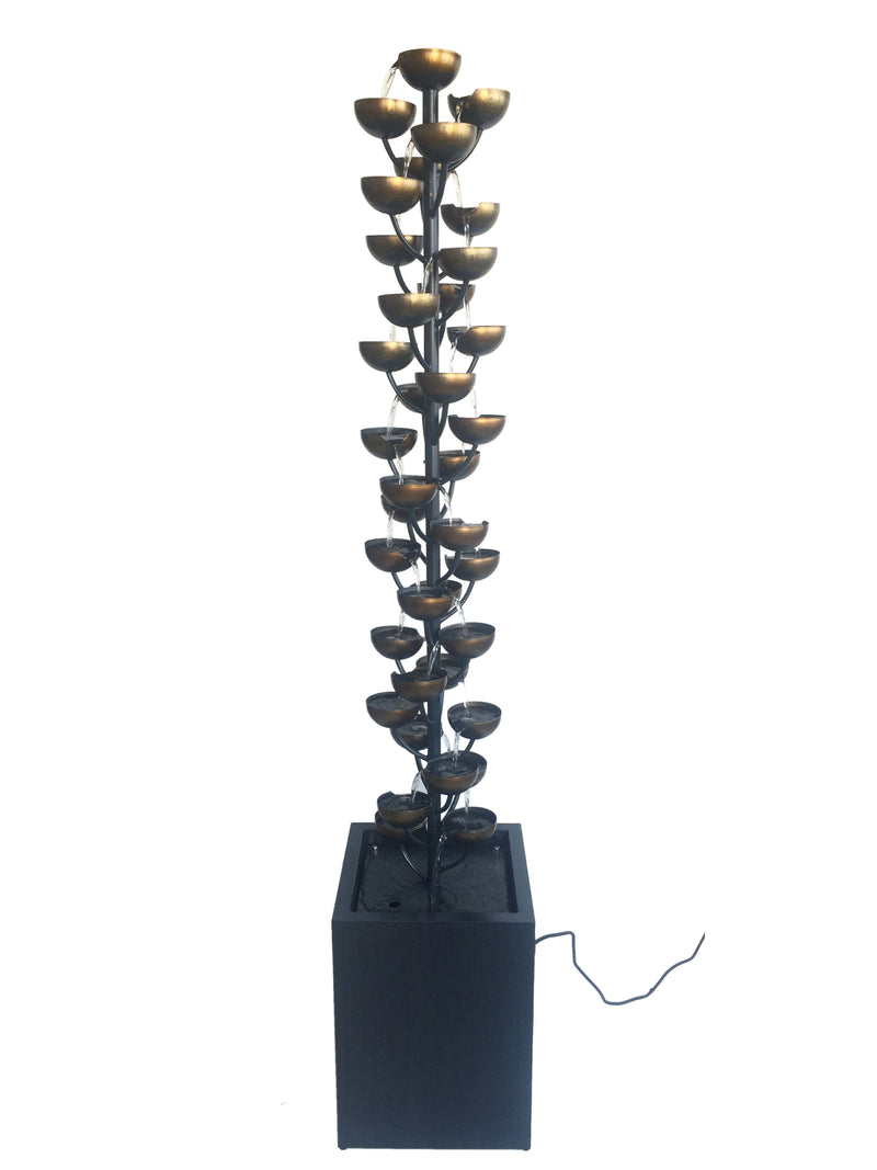 Tall Multi Level Zinc Metal Stacked Cups Fountain HI-LINE GIFT LTD.