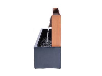 Two-Toned Zinc Metal Fountain With  Planter HI-LINE GIFT LTD.