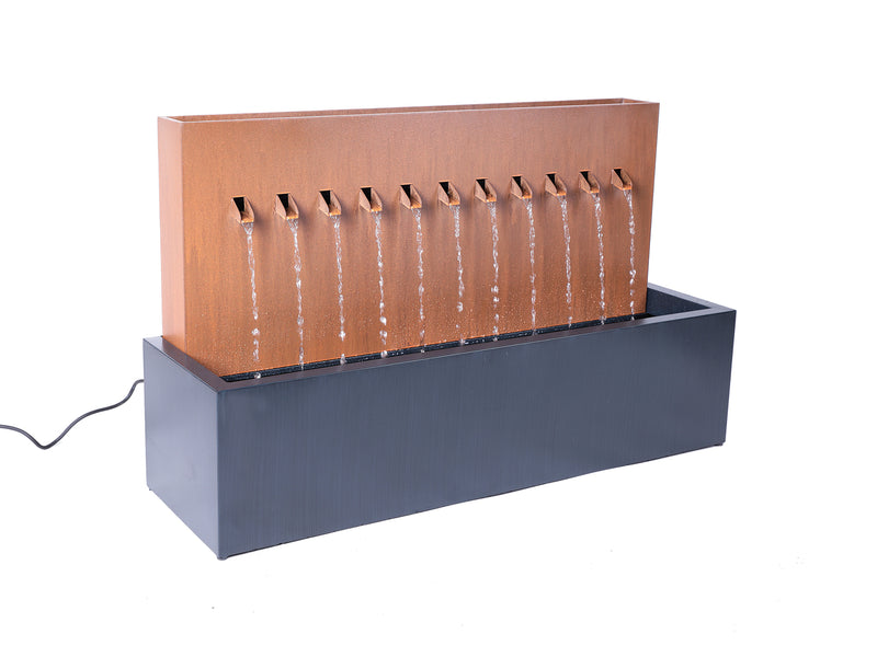 Two-Toned Zinc Metal Fountain With  Planter HI-LINE GIFT LTD.