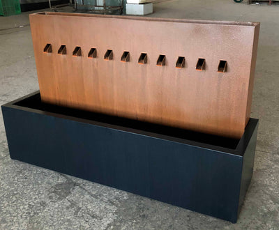 Two-Toned Zinc Metal Fountain With  Planter HI-LINE GIFT LTD.