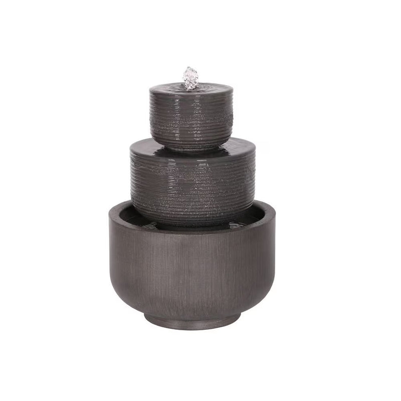 79532-D - Zinc Metal Fountain with LED Lights Hi-Line Gift Ltd.
