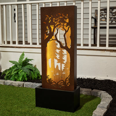Forest Hollow Carved Fountain W/leds Hi-Line Gift Ltd.