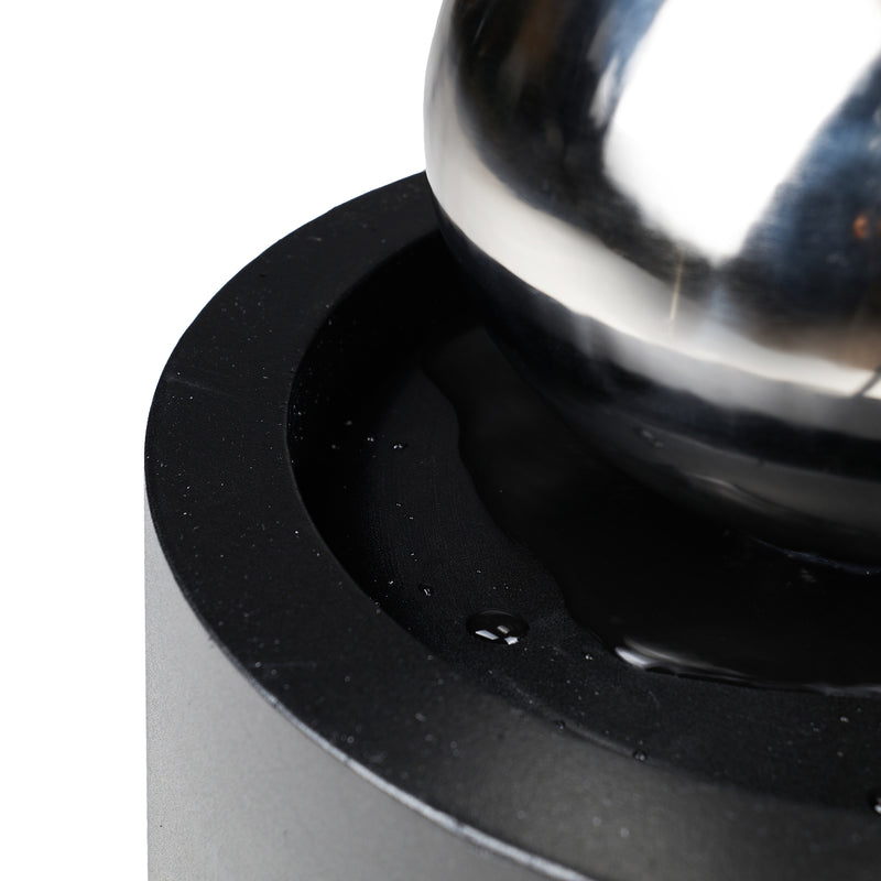 Hollow Pillar Fountain W/silver Ball Hi-Line Gift Ltd.
