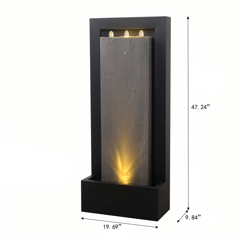 79532-L-BG -  Zinc Metal Fountain with LED Lights - Serenity in Motion HI-LINE GIFT