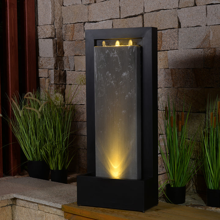 79532-L-BG - Zinc Metal Fountain with LED Lights - Serenity in