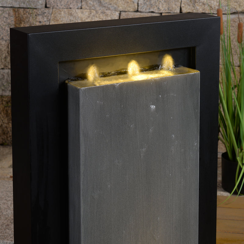 79532-L-BG -  Zinc Metal Fountain with LED Lights - Serenity in Motion HI-LINE GIFT