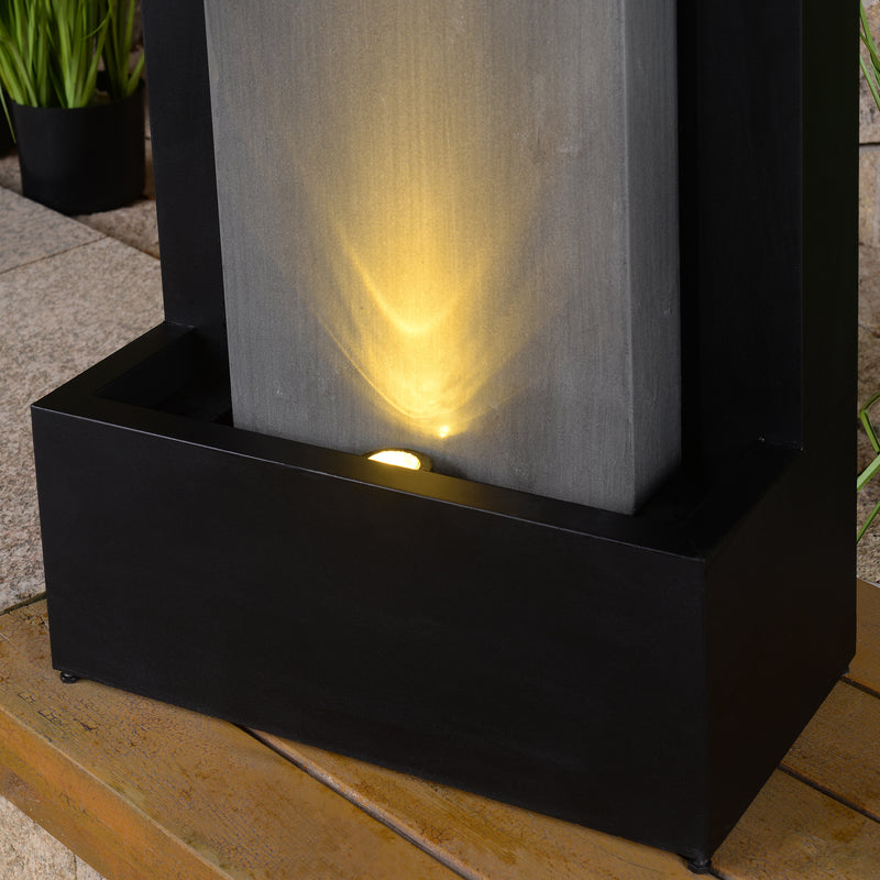 79532-L-BG -  Zinc Metal Fountain with LED Lights - Serenity in Motion HI-LINE GIFT