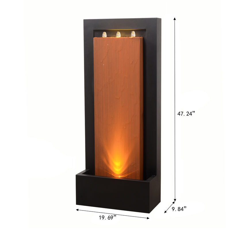 79532-L-BR -  Zinc Metal Fountain with LED Lights - Rustic Elegance HI-LINE GIFT