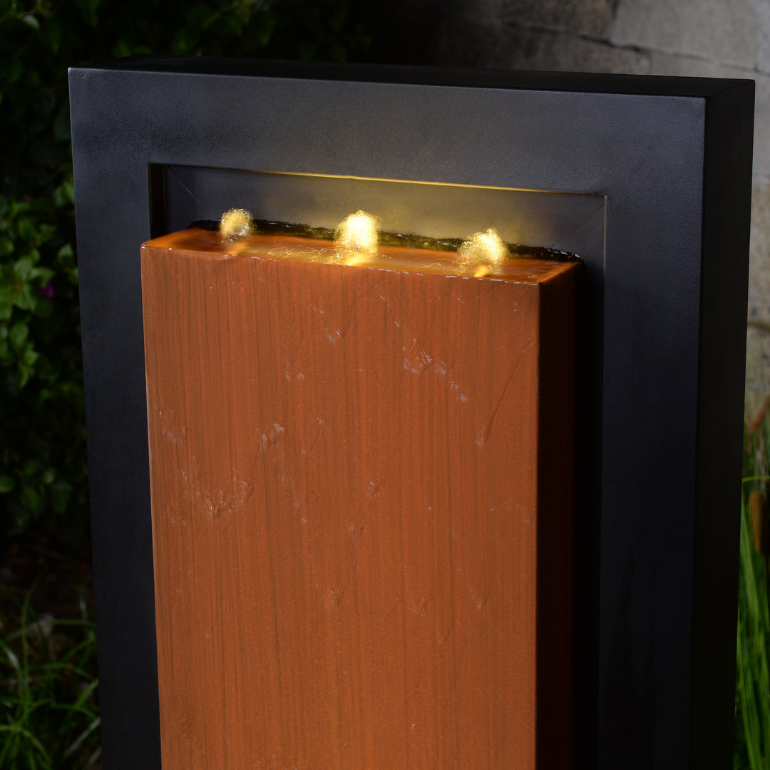 79532-L-BR -  Zinc Metal Fountain with LED Lights - Rustic Elegance HI-LINE GIFT