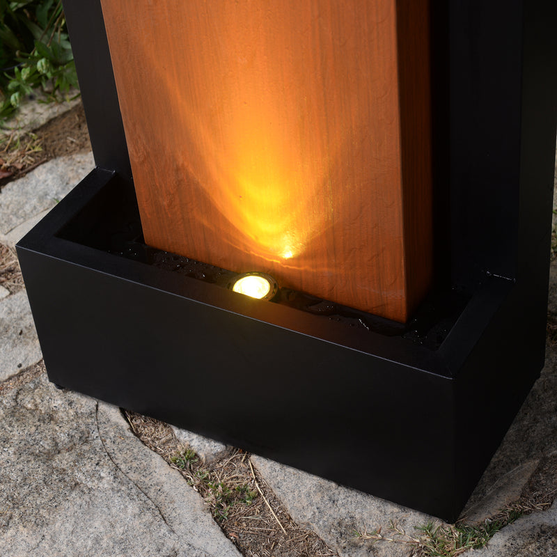 79532-L-BR -  Zinc Metal Fountain with LED Lights - Rustic Elegance HI-LINE GIFT