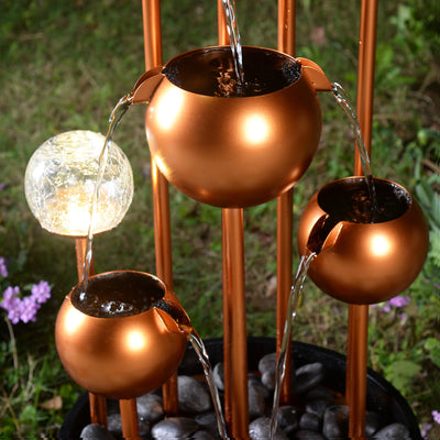 79532-N -  Outdoor Metal Fountain with Glass Ball Accent and Warm White LED Lights HI-LINE GIFT