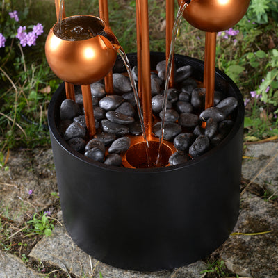 79532-N -  Outdoor Metal Fountain with Glass Ball Accent and Warm White LED Lights HI-LINE GIFT