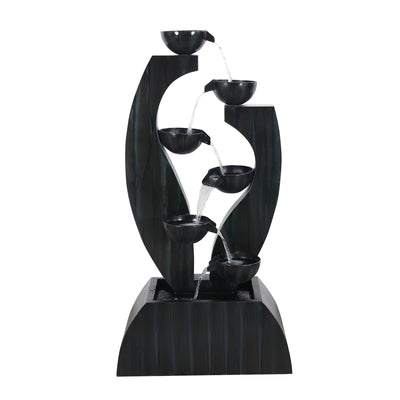 79532-O-BK -  Outdoor Metal Cups Fountain with Rusty Gray Finish HI-LINE GIFT