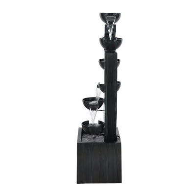 79532-O-BK -  Outdoor Metal Cups Fountain with Rusty Gray Finish HI-LINE GIFT