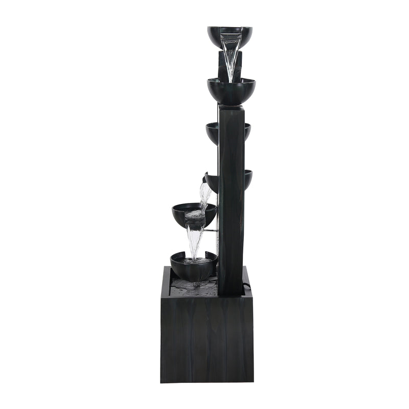 79532-O-BK -  Outdoor Metal Cups Fountain with Rusty Gray Finish HI-LINE GIFT