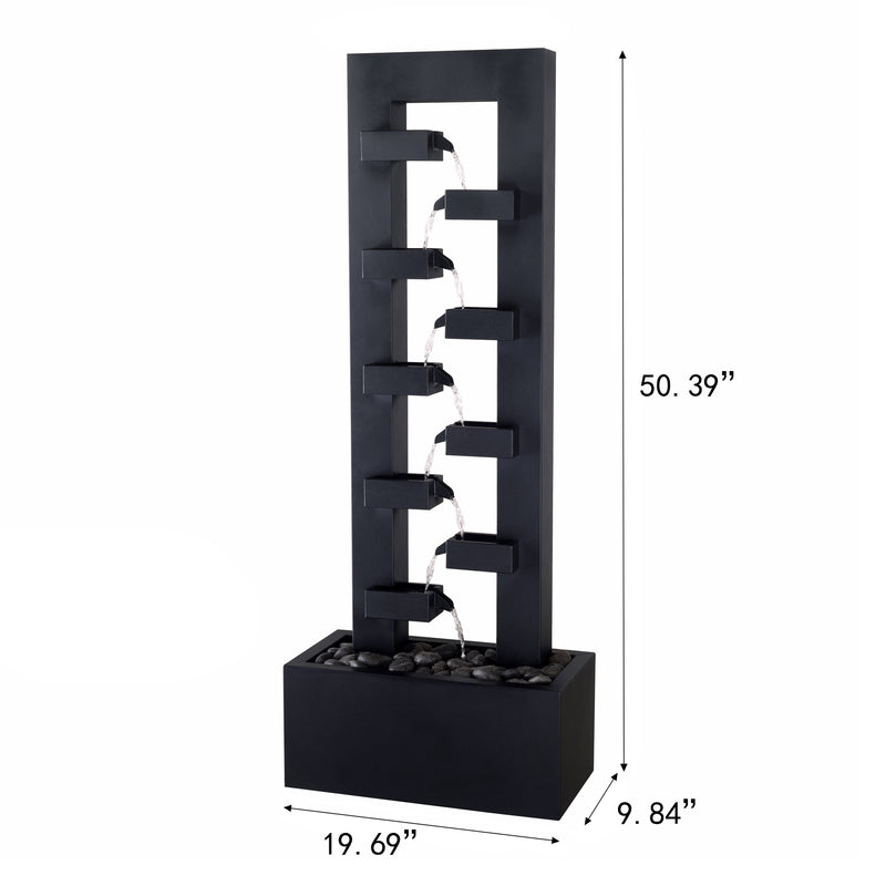79532-R-BK -  Black Elegance - Outdoor Metal Fountain HI-LINE GIFT