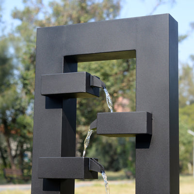 79532-R-BK -  Black Elegance - Outdoor Metal Fountain HI-LINE GIFT