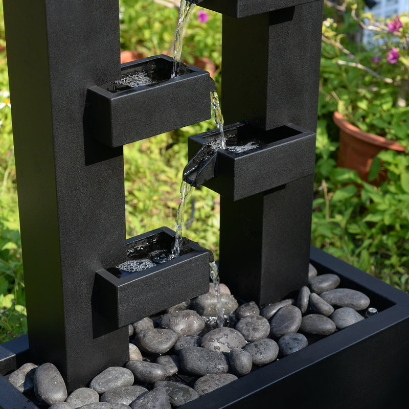 79532-R-BK -  Black Elegance - Outdoor Metal Fountain HI-LINE GIFT