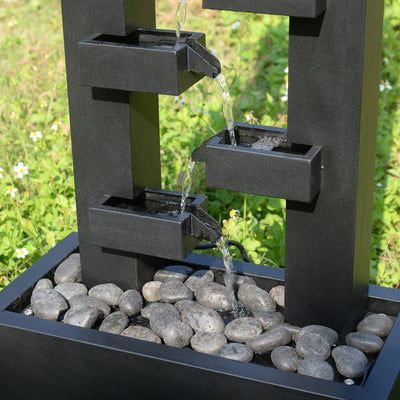 79532-R-BK -  Black Elegance - Outdoor Metal Fountain HI-LINE GIFT