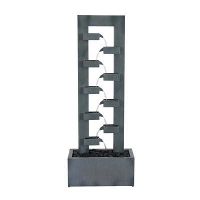 79532-R-GY -  Metal Fountain with Dusty Blue Finish HI-LINE GIFT
