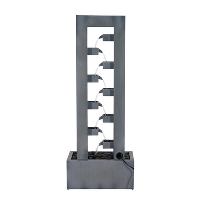 79532-R-GY -  Metal Fountain with Dusty Blue Finish HI-LINE GIFT