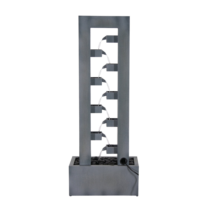 79532-R-GY -  Metal Fountain with Dusty Blue Finish HI-LINE GIFT