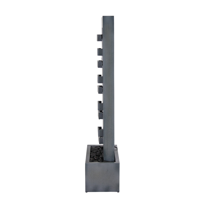 79532-R-GY -  Metal Fountain with Dusty Blue Finish HI-LINE GIFT