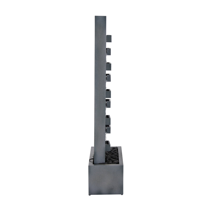 79532-R-GY -  Metal Fountain with Dusty Blue Finish HI-LINE GIFT