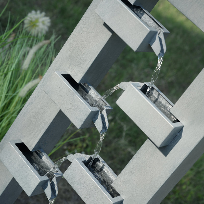 79532-R-GY -  Metal Fountain with Dusty Blue Finish HI-LINE GIFT