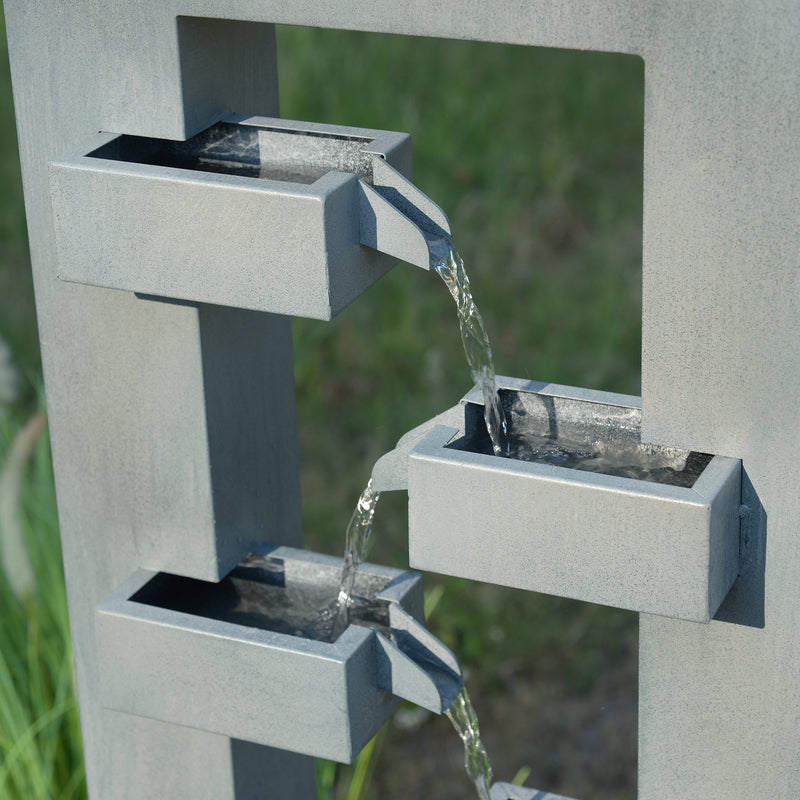 79532-R-GY -  Metal Fountain with Dusty Blue Finish HI-LINE GIFT