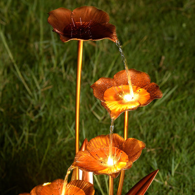 79532-Y - Elegant Zinc Metal Fountain with 4 Warm White LED Lights - Outdoor Hi-Line Gift Ltd.