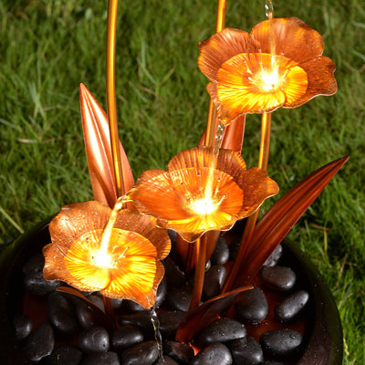 79532-Y - Elegant Zinc Metal Fountain with 4 Warm White LED Lights - Outdoor Hi-Line Gift Ltd.