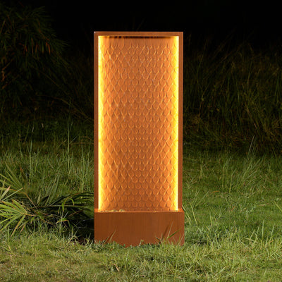 79532-Z-BR - Rustic Zinc Metal Waterfall Fountain with LED Lighting - Outdoors Hi-Line Gift Ltd.