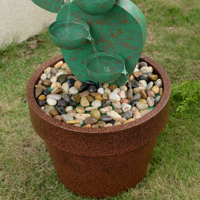 79533-B - Metal Cactus Fountain with River Stones - Outdoor Hi-Line Gift Ltd.