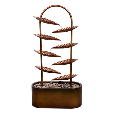 79533-C - Rustic Metal Leaf Fountain - Outdoor Hi-Line Gift Ltd.