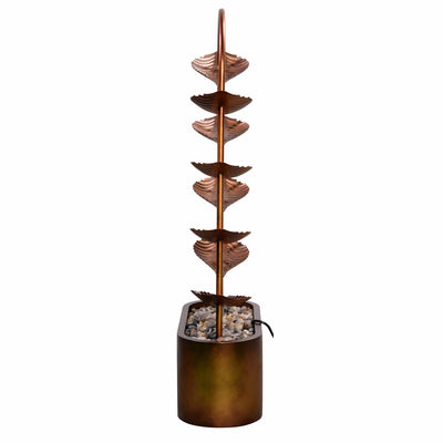79533-C - Rustic Metal Leaf Fountain - Outdoor Hi-Line Gift Ltd.