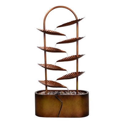 79533-C - Rustic Metal Leaf Fountain - Outdoor Hi-Line Gift Ltd.