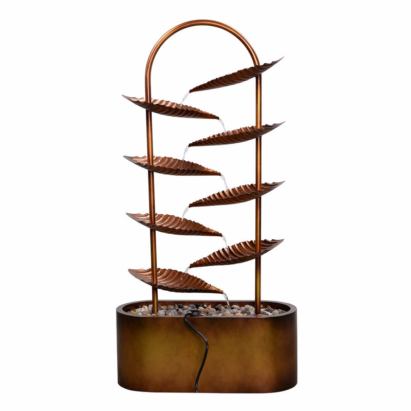 79533-C - Rustic Metal Leaf Fountain - Outdoor Hi-Line Gift Ltd.