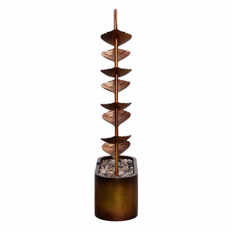 79533-C - Rustic Metal Leaf Fountain - Outdoor Hi-Line Gift Ltd.