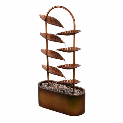 79533-C - Rustic Metal Leaf Fountain - Outdoor Hi-Line Gift Ltd.