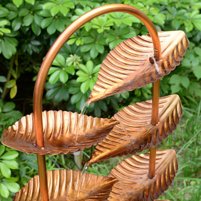 79533-C - Rustic Metal Leaf Fountain - Outdoor Hi-Line Gift Ltd.