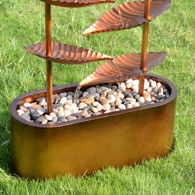 79533-C - Rustic Metal Leaf Fountain - Outdoor Hi-Line Gift Ltd.
