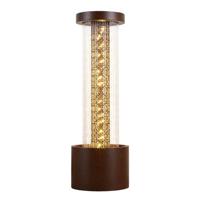 79533-F - Metal Cascading Rain Water Fountain with Warm White LED Lights - Outdoor Hi-Line Gift Ltd.