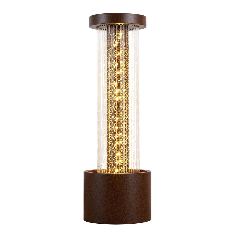 79533-F - Metal Cascading Rain Water Fountain with Warm White LED Lights - Outdoor Hi-Line Gift Ltd.